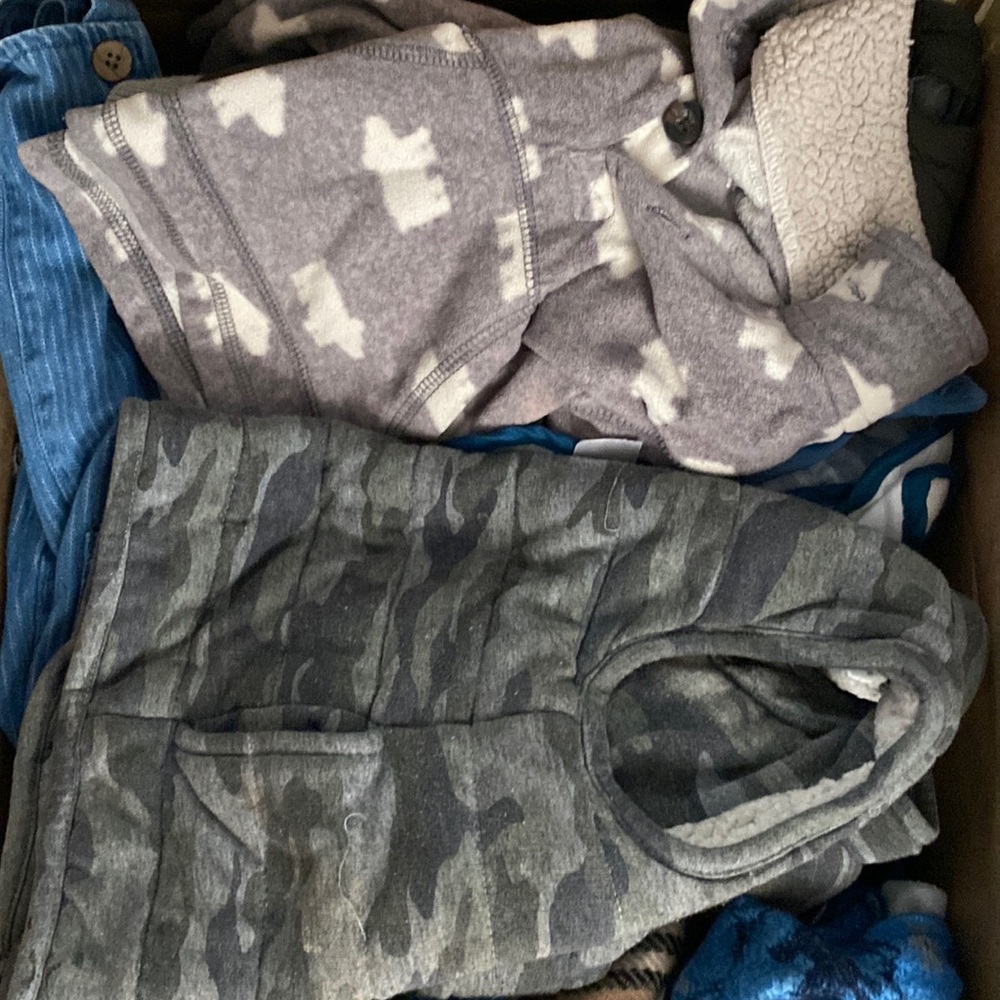 A bundle of winter clothes